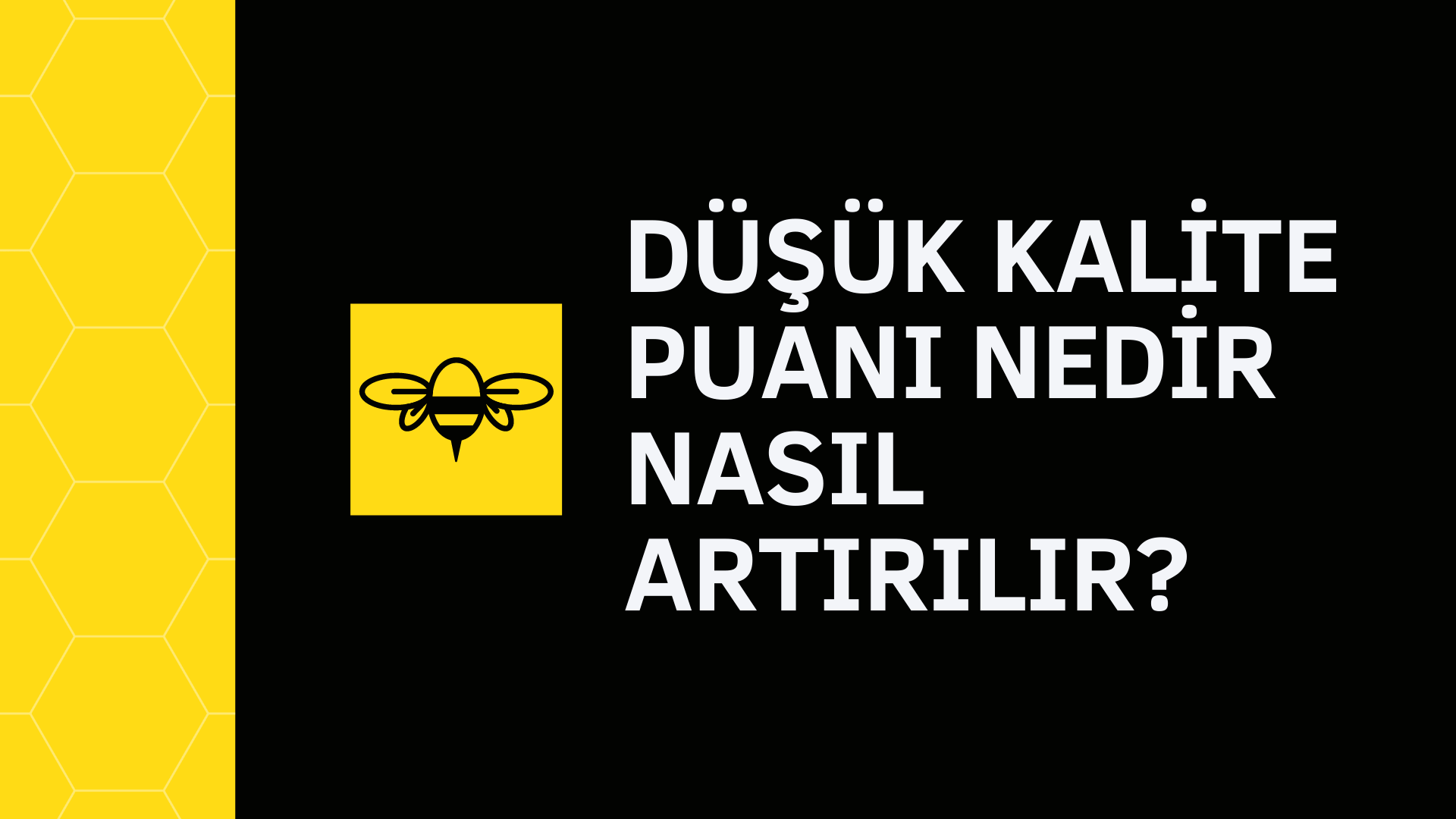 Düşük Kalite Puanı Nedir, Nasıl Artırılır? 1 Düşük Kalite Puanı Nedir ?